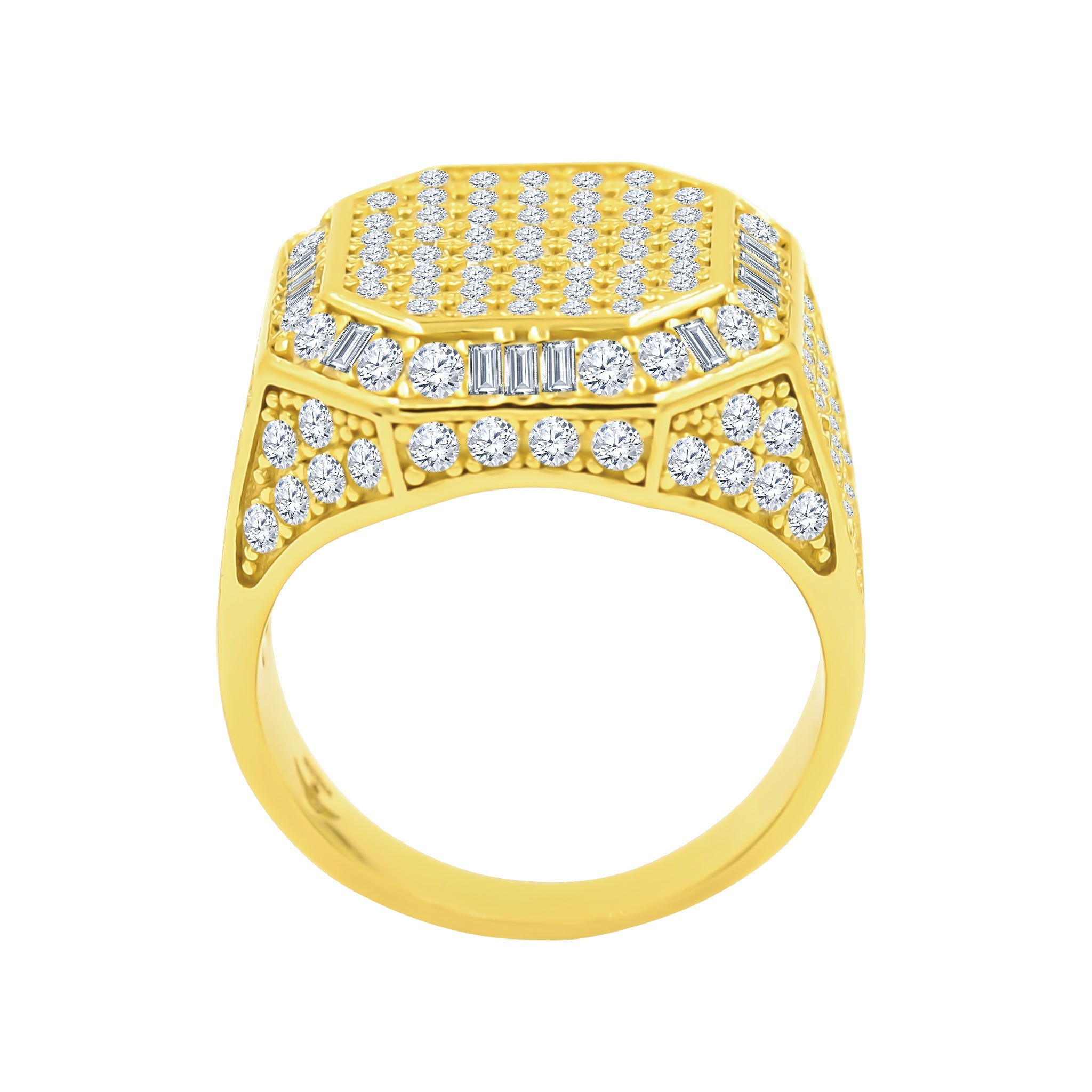 Lifestyle photo of woman wearing size 8 moissanite wedding ring on hand
