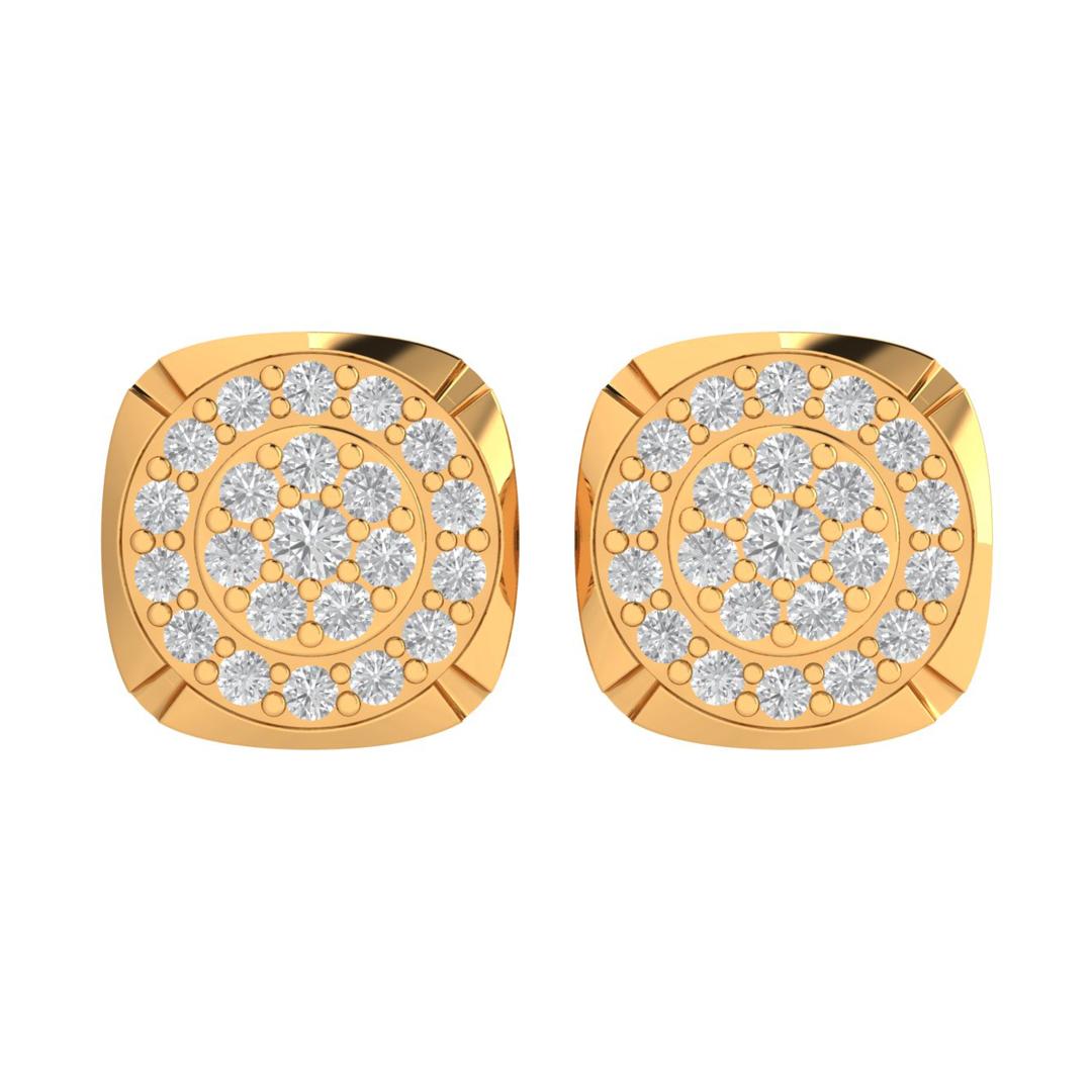 Close-up of PrismGlow moissanite earrings showing screw back design and VVS clarity sparkle