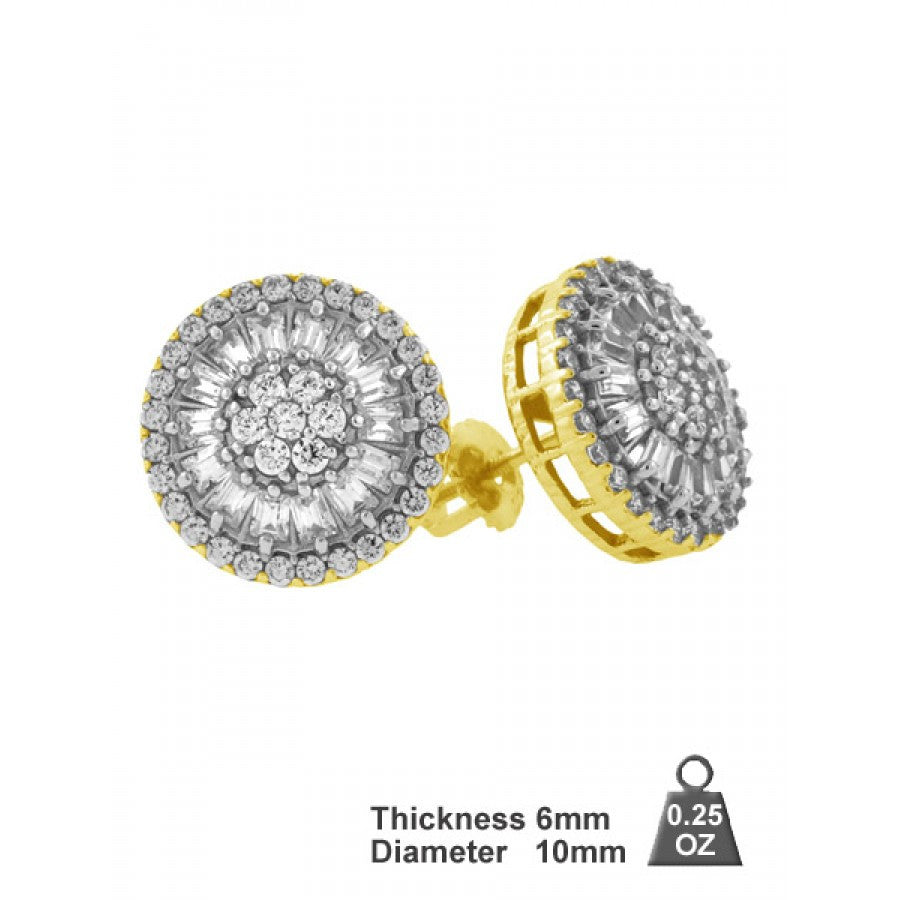 Elegant screw back earrings showcasing a classic design from the side.