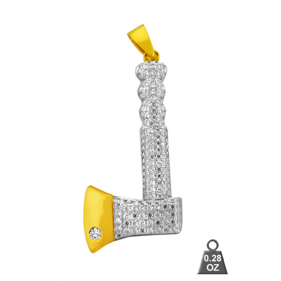 Front view of sterling silver pendant for men with sleek design