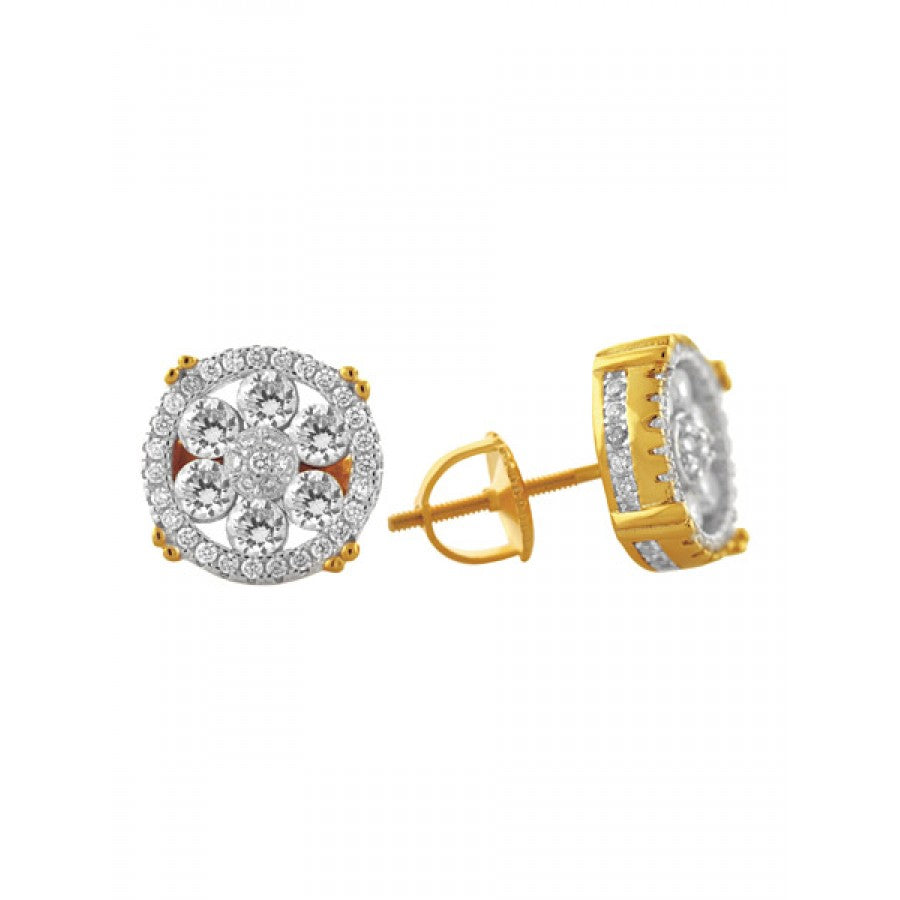 Front view of 925 sterling silver screw back earrings on display