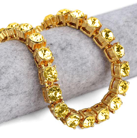 Front view of the Chrysalis tennis chain with rhinestones